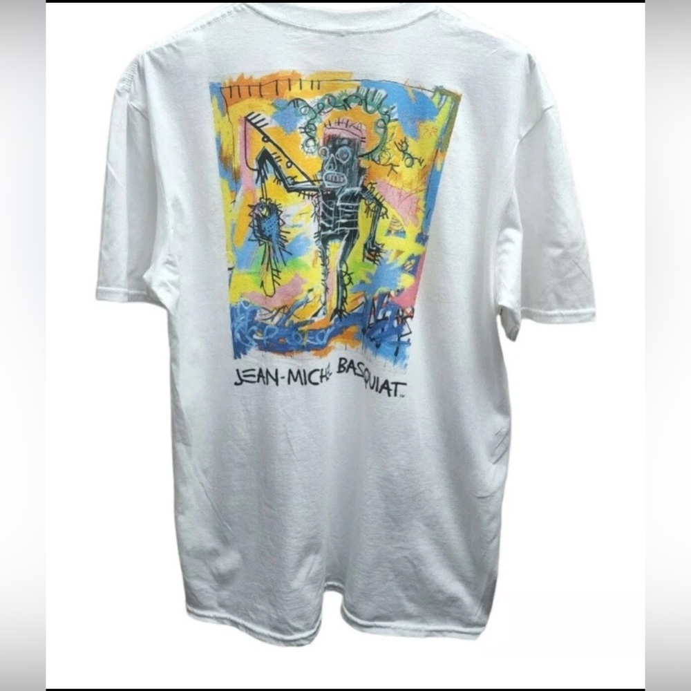JEAN-MICHEL BASQUIAT Artwork Art Robot Skeleton T-Shirt Tee Men's Size Medium